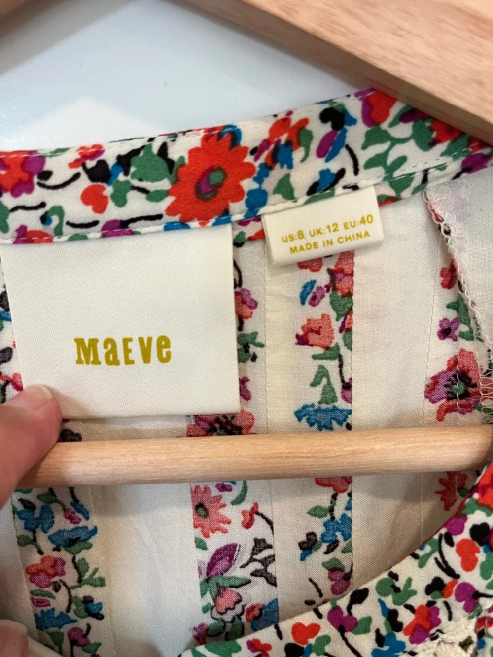 Anthropologie Maeve Hiver Peasant Boho Cottagecore Blouse Bell Sleeve Floral 8 - Picture 4 of 12